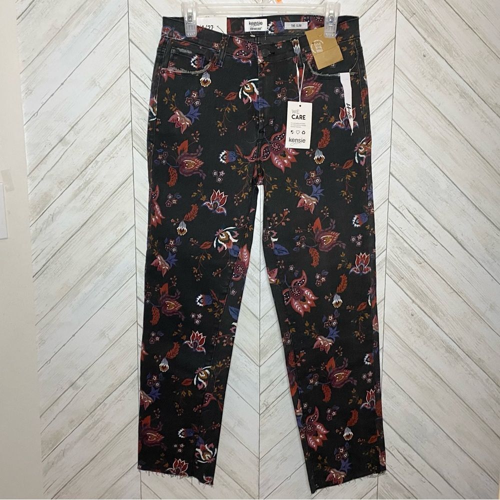 Kenzie floral black denim jeans